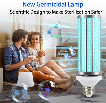Naujausias 60W UV Baktericidiniu Lemputė E27 Smart Dezinfekavimo Lempa Led uv-C Kukurūzų Bulb Nuotolinio Valdymo Žuvo Virusas Erkės Bakterijų Namų
