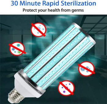 Naujausias 60W UV Baktericidiniu Lemputė E27 Smart Dezinfekavimo Lempa Led uv-C Kukurūzų Bulb Nuotolinio Valdymo Žuvo Virusas Erkės Bakterijų Namų