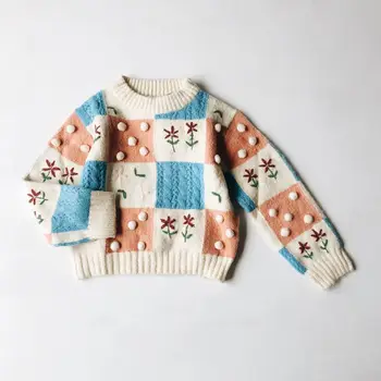 2020 Nauji Žiemos, Rudens Žuvų ženklo Vaikiški Megztiniai Mergaitėms, Berniukams Mielas Siuvinėjimas, Mezgimas Megztiniai Baby Vaikų Šiltas Outwear Drabužiai