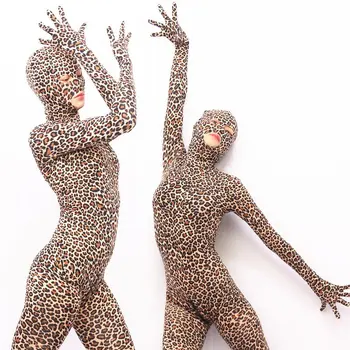 Erotinis Leopard Jumpsuit Moterų 2020 M. Sexy Spausdinti Porų Flirtuoti Stora Sekso Vergais Žaidimai 