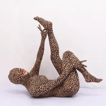 Erotinis Leopard Jumpsuit Moterų 2020 M. Sexy Spausdinti Porų Flirtuoti Stora Sekso Vergais Žaidimai 