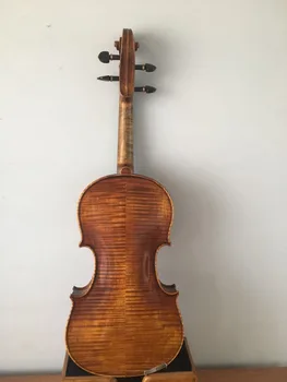Meistras 4/4 dydžio smuikas Stradi modelis eglė viršuje flamed mample atgal no2