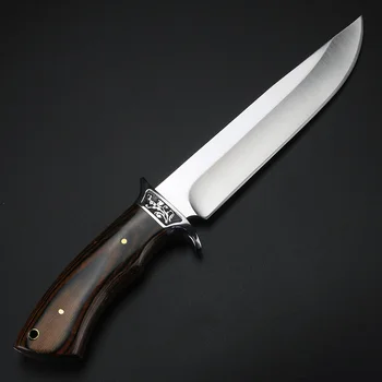 Praktiškas peilis 440 plieno taktinis peilis medžioklės tiesus peilis 58HRC lauko kempingas išgyvenimo peilis
