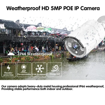 NINIVISION Plataus Kampo 3.6 mm Lauko IP Kamera su PoE 5MP Metalo Atveju, ONVIF Saugumo Vandeniui IP Kameros VAIZDO 3PCS MATRICOS LED