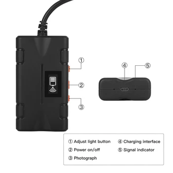Pramonės Endoskopą WiFi Borescope Tikrinimo Kamera, Aukštos raiškos 1080P 8mm Skersmens Objektyvu IP67 atsparus Vandeniui iOS/Android