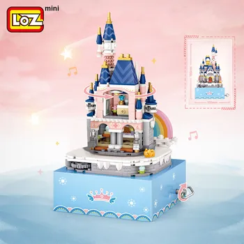 LOZ Music Box Mini Pastato Princesės Pilis Aštuonių Besisukantis Muzikos Mažų Grūdų Statybinės Medienos Žaislas Dovana Modelis Įspūdį Žaislas