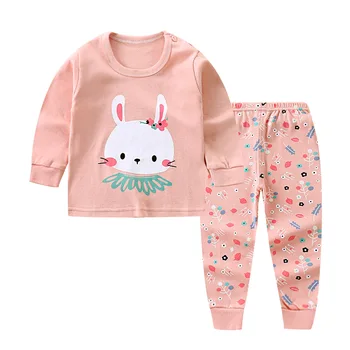 Vaikų Pižama 2021 M. Rudenį Mergaitės Berniukai Sleepwear naktiniai drabužiai Kūdikiams, Kūdikių Drabužiai Gyvūnų Animacinių filmų Pajama Komplektai Medvilnės Pižamos Vaikams