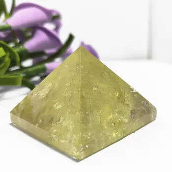 43mm citrinas rašė kristalinis kvarcas Piramidės Chakra geltonas kvarcas obeliskas taško Gydymo Reiki akmenys ir kristalai