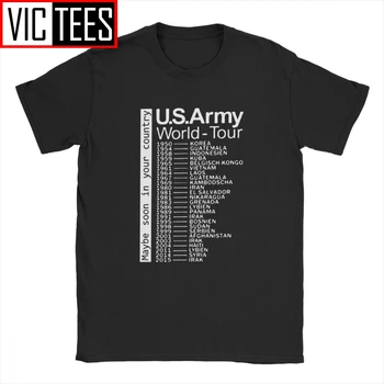 JAV Armijos World Tour T-Shirt Vyrams Obama Vietnamo Karo Naujovė Medvilnės Homme Marškinėliai 2020 M. Didmeninės