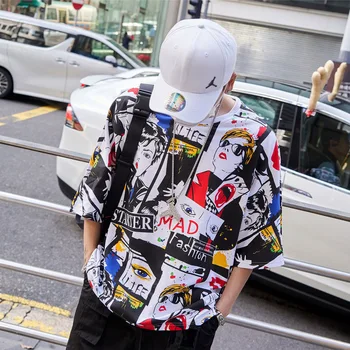 Hip-Hop Marškinėliai Vyrams Juokinga Kratinys T-Shirts Harajuku Streetwear 2020 M. Pavasario Vasaros Marškinėlius Trumpomis Rankovėmis Šokių Viršūnes Tees Vyrai