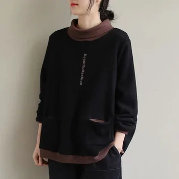 Max LuLu Korėjos Dizaineris Moterų 2020 M. Žiemos Laisvalaikio Megztiniai Ponios Prarasti Šiltas Kailis Hoodies Golfo Spausdinti Drabužiai Plius Dydis