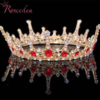 4 spalvų Baroko Derliaus Visiškai Apvalios Lajos Kristalų Vestuvių Tiara Princesė Inscenizacija Diadem Nuotakos Plaukų Aksesuarai RE3055