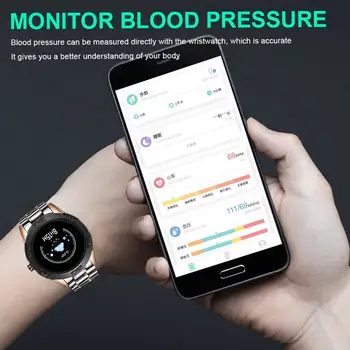 LIGE Nerūdijančio Plieno Smart Verslo Sveikatai Stebėti Širdies ritmą, kraujo spaudimą Pedometer Informacija Priminti Smart Žiūrėti Chronograph