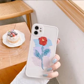 Literatūros Rožių Gėlių Telefono dėklas Skirtas Apple iPhone 11 Pro Max X XS 8 7 Plus SE 2020 Mados Gėlių Apsauginis galinis Dangtelis