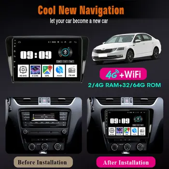 Android 9.0 2din Automobilio Radijo Multimedia vaizdo Grotuvas, Navigacija, GPS Volkswagen SKODA Octavia 3 A7-2018 m. double din stereo