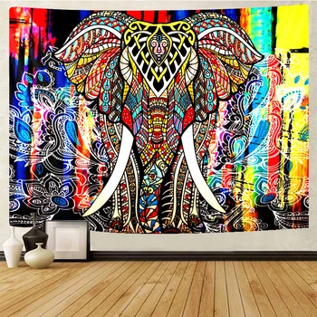 7 spalvų dramblys namo apdaila gobelenas psichodelinio scenos sienos kabo Bohemijos dekoratyvinis Mandala Hipių jogos kilimėlis