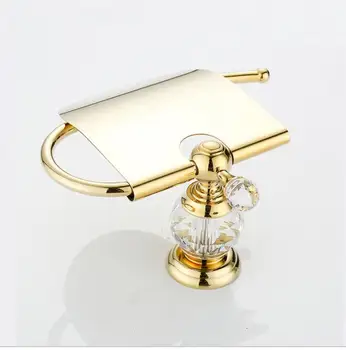 Prabangūs krištolo, žalvario, aukso popieriaus langelį roll turėtojas tualetas aukso popieriaus laikiklį audinių langelį, Vonios Reikmenys, vonios aparatūros LB8210