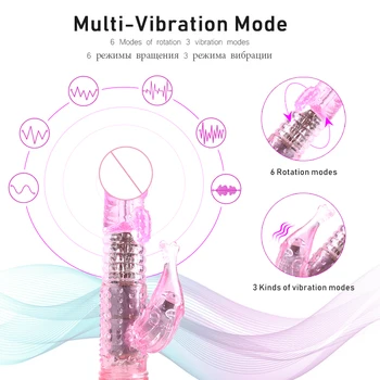Silikono G-spot Rabbit Vibratorius, 3 Greičių Vibracija Ir 6 Sukimosi Greitis Klitorio Stimulat Moterų Masturbacija Suaugusiųjų Žaislas Moterims