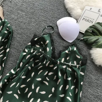 QWEEK Miego Lounge Moterų Pižama Rinkiniai su Krūtinės Mygtukai Vasaros Satino Sleepwear Atsitiktinis Pyjama Femme Patalpų Drabužių, 3 vnt