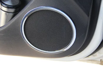 Automobilio stilius ,Automobilių durų stereo lipdukas ABS Chrome apdaila durų garsiakalbis žiedo ratas, dangtis ,tinka KIA Rio K2 2011-m. m. 2016 m.