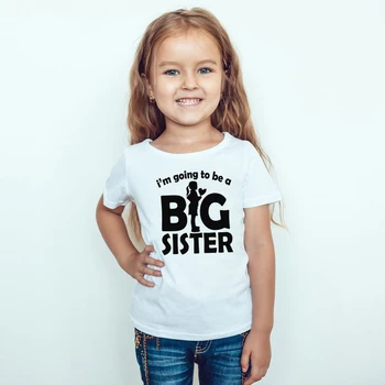Aš Ruošiuosi Būti Didelis Sesuo Juokinga Vaikams Mergaitėms trumpomis Rankovėmis Marškinėliai Big Girl Marškinėliai Mados Atsitiktinis Bamblys Tees Viršūnes BAL619