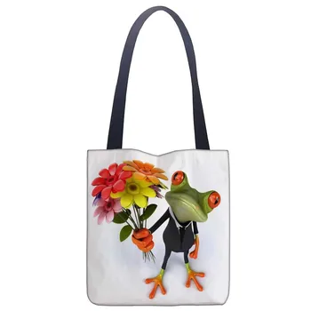 Custom varlė atspausdinta drobė tote krepšys patogus pirkinių krepšys moteris maišo studentų krepšys 