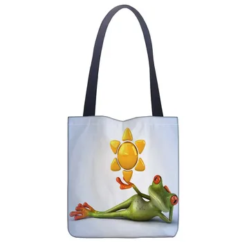 Custom varlė atspausdinta drobė tote krepšys patogus pirkinių krepšys moteris maišo studentų krepšys 
