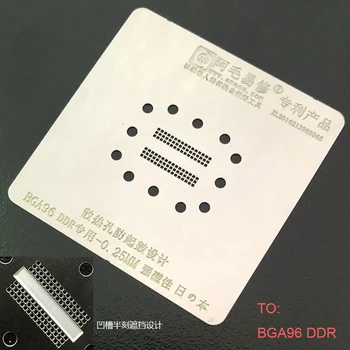 BGA Tiesiogiai Šilumos Reballing Universalus Trafaretai su Templateset Už BGA96 DDR BGA153 EMMSP Chip Perdarymas Rpair