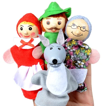 Žaislai Gyvūnų Šeimos Piršto Lėles, Medinės Animacinių filmų Kino Minkštos Lėlės Vaikams mokomieji Žaislai Vaikams Populiarus Dovanų Žaisti
