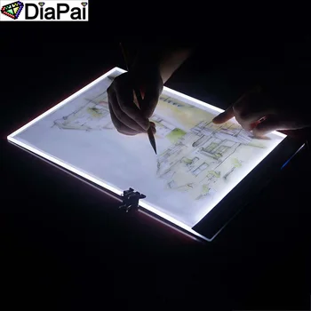 DIAPAI Plono 3.5 mm A4 LED Šviesos Planšetinio kompiuterio Mygtukai Taikomos ES/JK/AU/US/USB Kištukas, Diamond Siuvinėjimo Diamond Tapybos Kryželiu