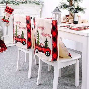 Kalėdų Lino Kėdė Padengti Linksmų Kalėdų Dekoracija Namuose Kalėdų Stalo Puošybos Noel Navidad 