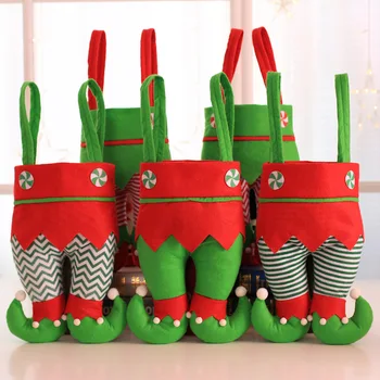 Mielas Kalėdų Elf Kelnes Karamelinis Obuolių Maišą Kalėdinės Vaikų Dovanų Maišelis Festivalis Dovanų Dėžutėje Saugojimo Reikmenys, Namų Dekoravimo, Nauji Metai