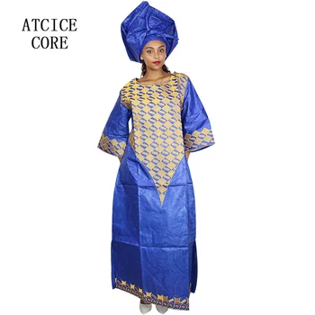 Afrikos suknelės moterims, nemokamas pristatymas 2018 m. naujo dizaino afrikos heidi bazin riche siuvinėjimo dizainą ilga suknelė A167#