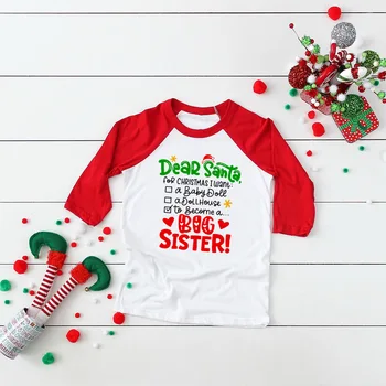 Dear Santa Viskas, ką aš Noriu Kalėdų, turi Būti Didelis Brolis/sesuo Skelbimas Tee Marškinėliai didysis Brolis/sesuo Kalėdų Marškinėliai