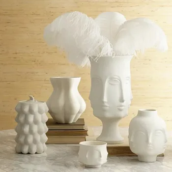 2020 Subtili Vaza, Kūrybinis Dizainas Vazonas Šiaurės Stiliaus Keramikos Papuošalų už Stalo Gėlių Veido, Aromaterapija Žvakės Taurė