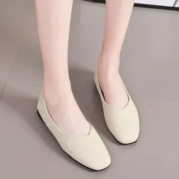 2021 Naujas Moterys Vieną Batai Mergaičių Kietas Didelis Dydis, Slydimo Plokšti Batai Seklių Komfortą Atsitiktinis Vieno Batai Zapatos De Mujer Zapatos