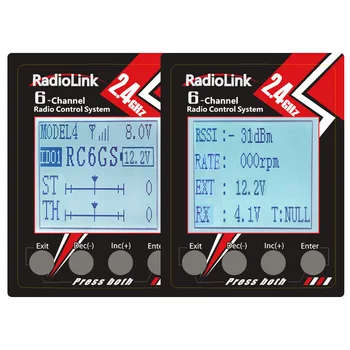 RadioLink RC6GS V2 2.4 G 6CH Valdytojas Siųstuvas su R7FG Gyro Imtuvas Kostiumas RC Automobilių % Valtis