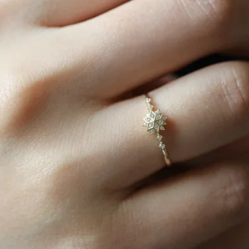 Bague Ringen Gera Pardavėjų Sidabro 925 Papuošalai Piršto Žiedą Moterų stiliaus Snaigės Gražus Mados žiedas su deimantais Gimtadienis