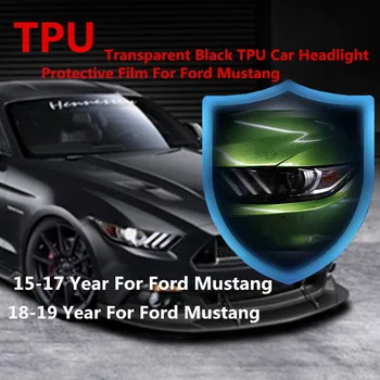 AEP 2017 TPU Skaidrus Juodas Automobilių Žibintų Plėvelė Apsaugos Lipdukas, skirtas Ford Mustang 2016 2017 2018 2019 2020 gt