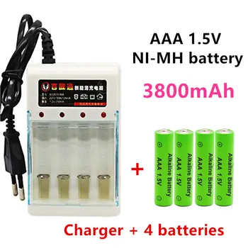 Naujas 3800mah 1,5 V AAA Šarminės Baterijos įkraunamos AAA baterijos, Nuotolinio Valdymo Žaislas, Batery Dūmų signalizacija su įkroviklio Pastaba:
