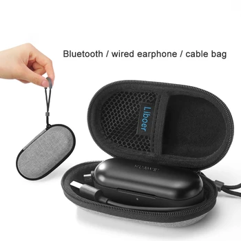 Ausinių Maišelis Portable Bluetooth Laidinio Ausinės Atveju Užtrauktukas Apsauginiai Saugojimo Usb Kabelis Organizatorius Ausinės Dėžutė su Ranka Virvę