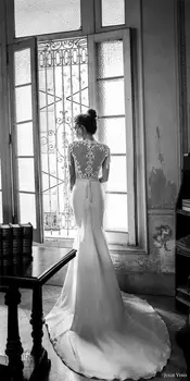 Verngo 2021 Nauja Kolekcija Undinė Vestuvių Suknelė Su Nuimamu sijonu Subtilus Nėriniai Modelis Karoliukai Nuotakos Suknelės, Nuimamas Wrap