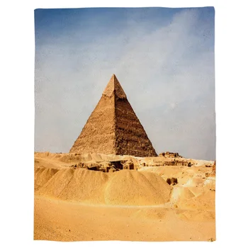 Egipto Piramidė Dykumoje Mesti Antklodę Lovatiesė Minkštos Vilnos Antklodė Oro/Sofa/Patalynė Žiemos Drobulė