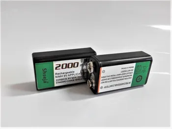 2vnt/daug 9v daugkartinio įkrovimo baterija Didelės talpos 2000mah 9V NiMH baterija+ Universalus AA AAA 9v 18650 14500 CR123A kroviklio komplektas