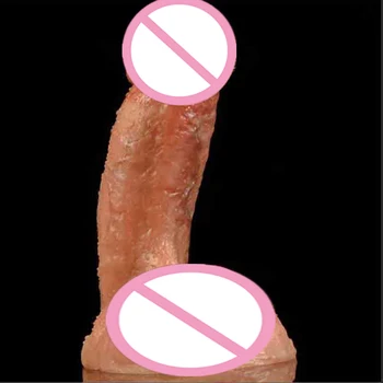 Minkštas Nekilnojamojo Odą Silikono Didžiulis Tikroviškas Dildo Siurbtukas Dildo Vyrų Dirbtinio Kaučiuko Varpos Moterų Penis Sekso Žaislai Moterims, Dildo