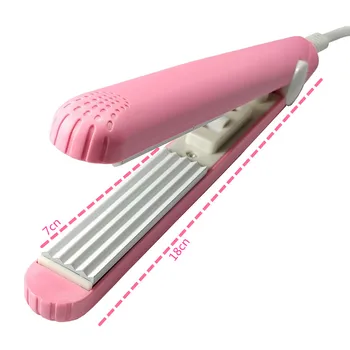 Mini plaukų geležies rožinės spalvos gofruotas plokštė elektros garbanoti geležies curl modeliavimo įrankiai