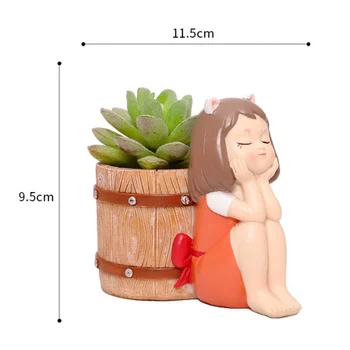 Mielas Animacinių Filmų Mergina Vazonas Augalų Puodą Gėlės Sodinamoji Sode Mini Bonsai Kaktusas Gėlių Vazonas Namų Dekoro