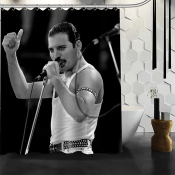 ShunQian Freddie Mercury Dušo Užuolaidos Poliesterio Audinio Vonia Ekranai Užuolaidos Vonios 3D atsparus Vandeniui Vonios Užuolaidų Kablys