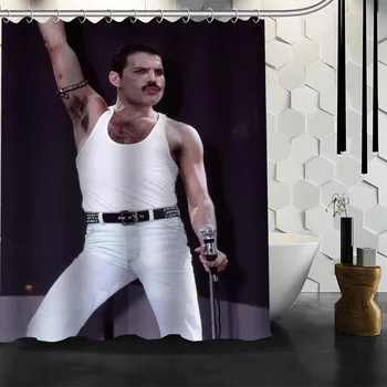ShunQian Freddie Mercury Dušo Užuolaidos Poliesterio Audinio Vonia Ekranai Užuolaidos Vonios 3D atsparus Vandeniui Vonios Užuolaidų Kablys