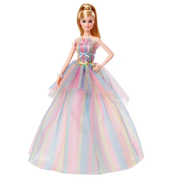 Originalias Barbie Parašas Gimtadienio Nori, Lėlės Mergaitėms Mados Vaivorykštė Suknelė ir AccessoriesToys Vaikams Geriausia Gimtadienio Dovana
